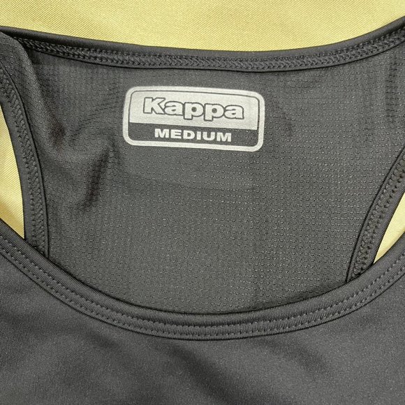 NWT KAPPA CROP TANK TOP 304MAW0 KOMBAT ALID black orange Top skin fit stretch - Picture 3 of 6